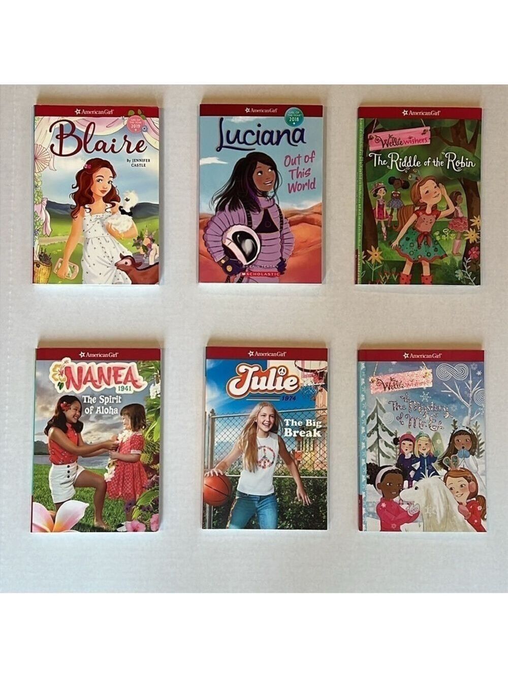 American Girl & Wellie Wishers Book Set/Nanea Julie Blaire Luciana/ AG Girl Book